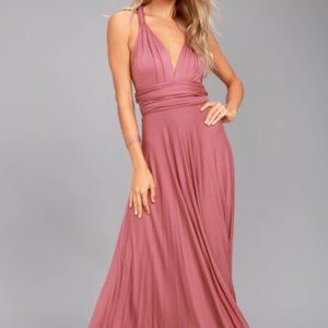 Lulu's 'Tricks of the Trade Rusty Rose' Maxi Dress